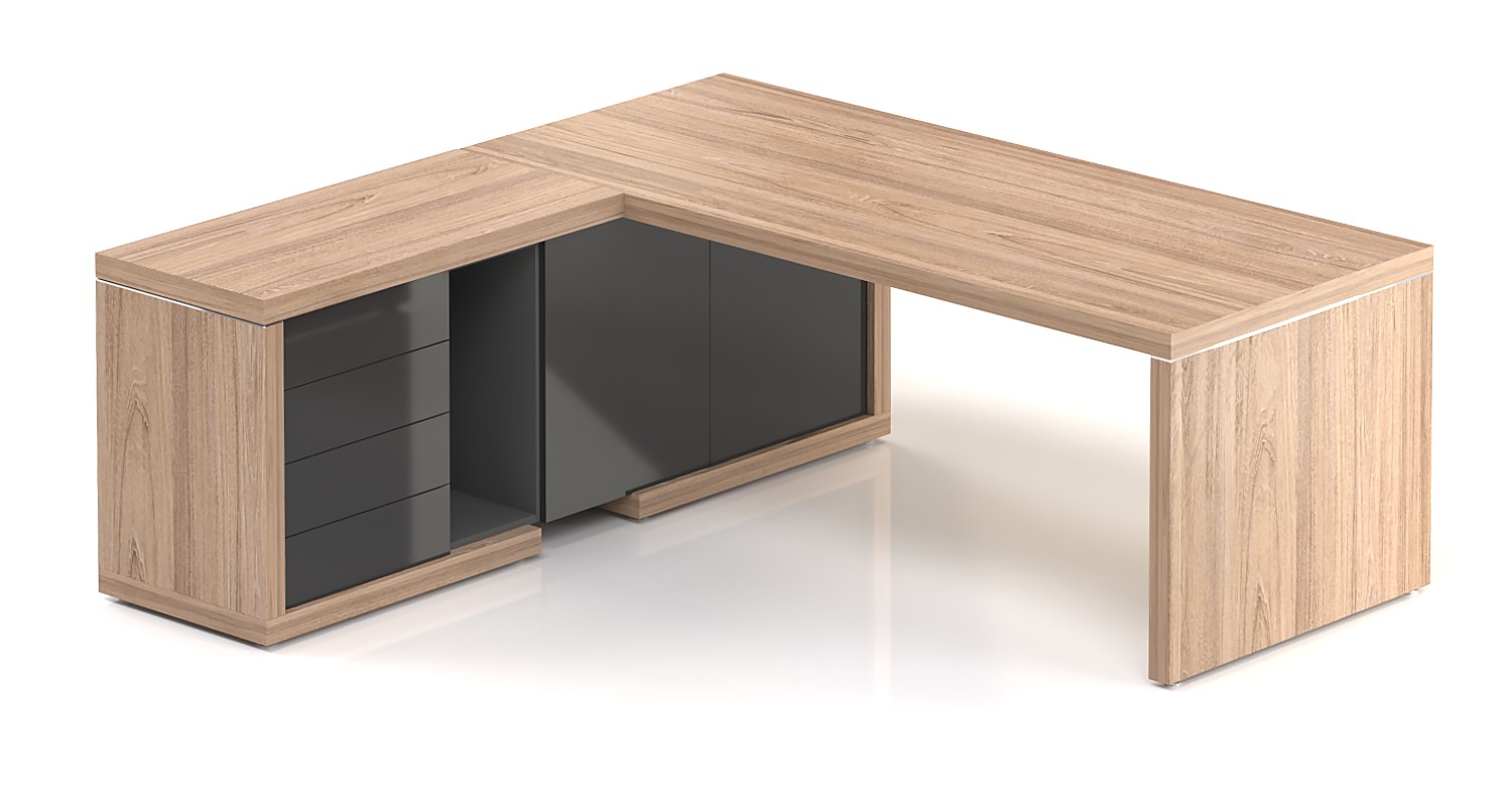 Manažérska súprava stolov s komodou SOLID Z7, voliteľná dĺžka stolu 160/180/200cm
